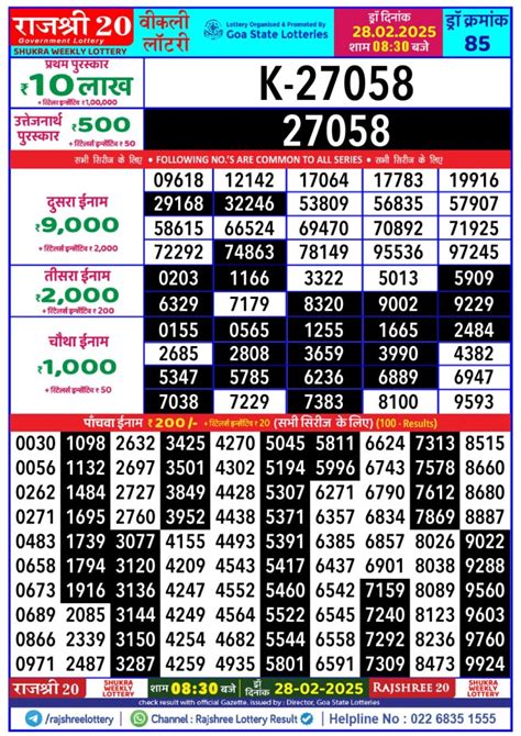 rajya lottery 9 tarikh|Rajshree Lottery Result Today – Check now! .
